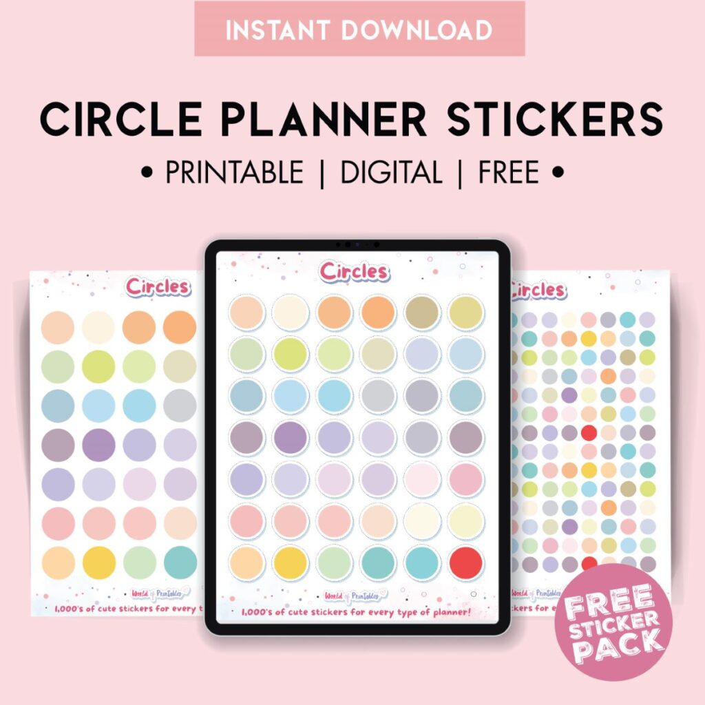 Free Circle Planner Stickers