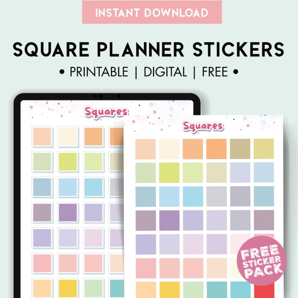 Free Square Planner Stickers