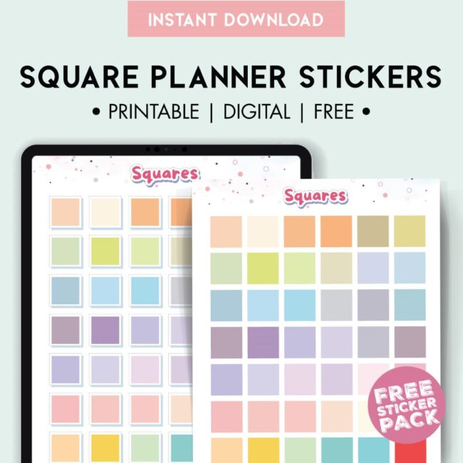 Square Planner Stickers | Printable &amp; Digital - World of Printables