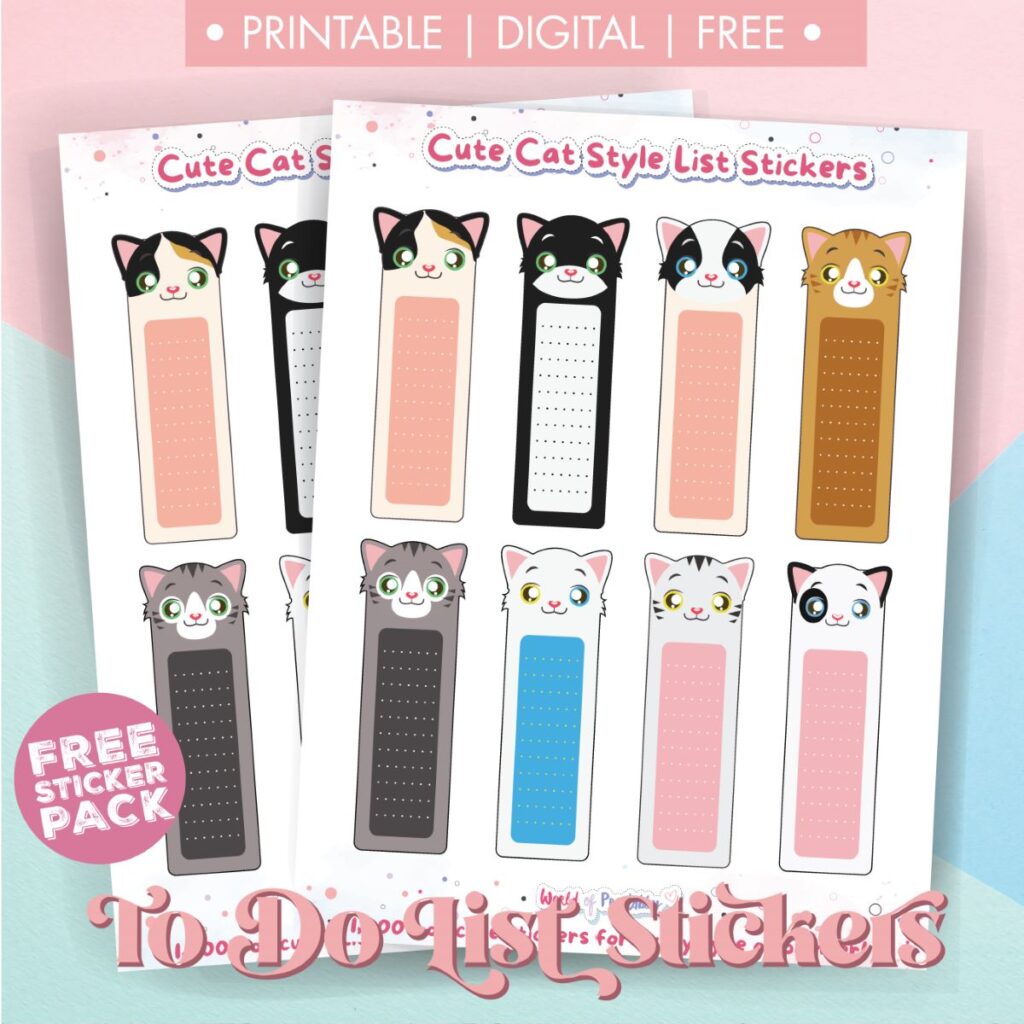 Printable Cat To Do List Stickers