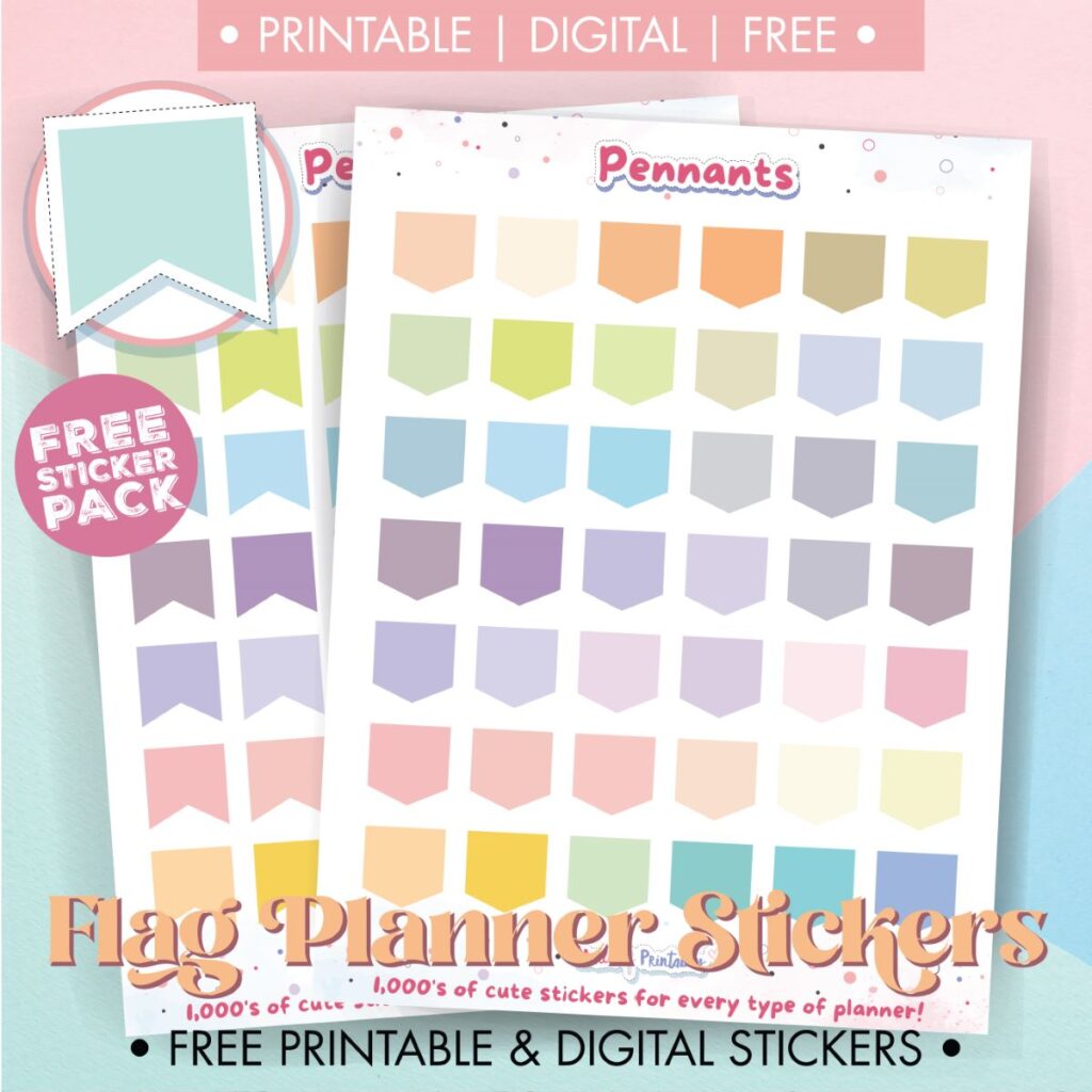 Printable Flag Planner Stickers