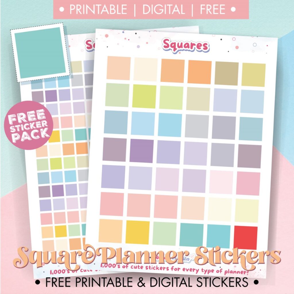 Printable Square Planner Stickers