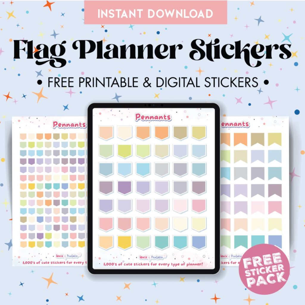 Free Pennant Flag Banner Planner Stickers - World of Printables