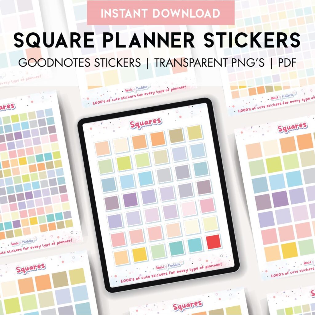 Printable and Digital Square Planner Stickers