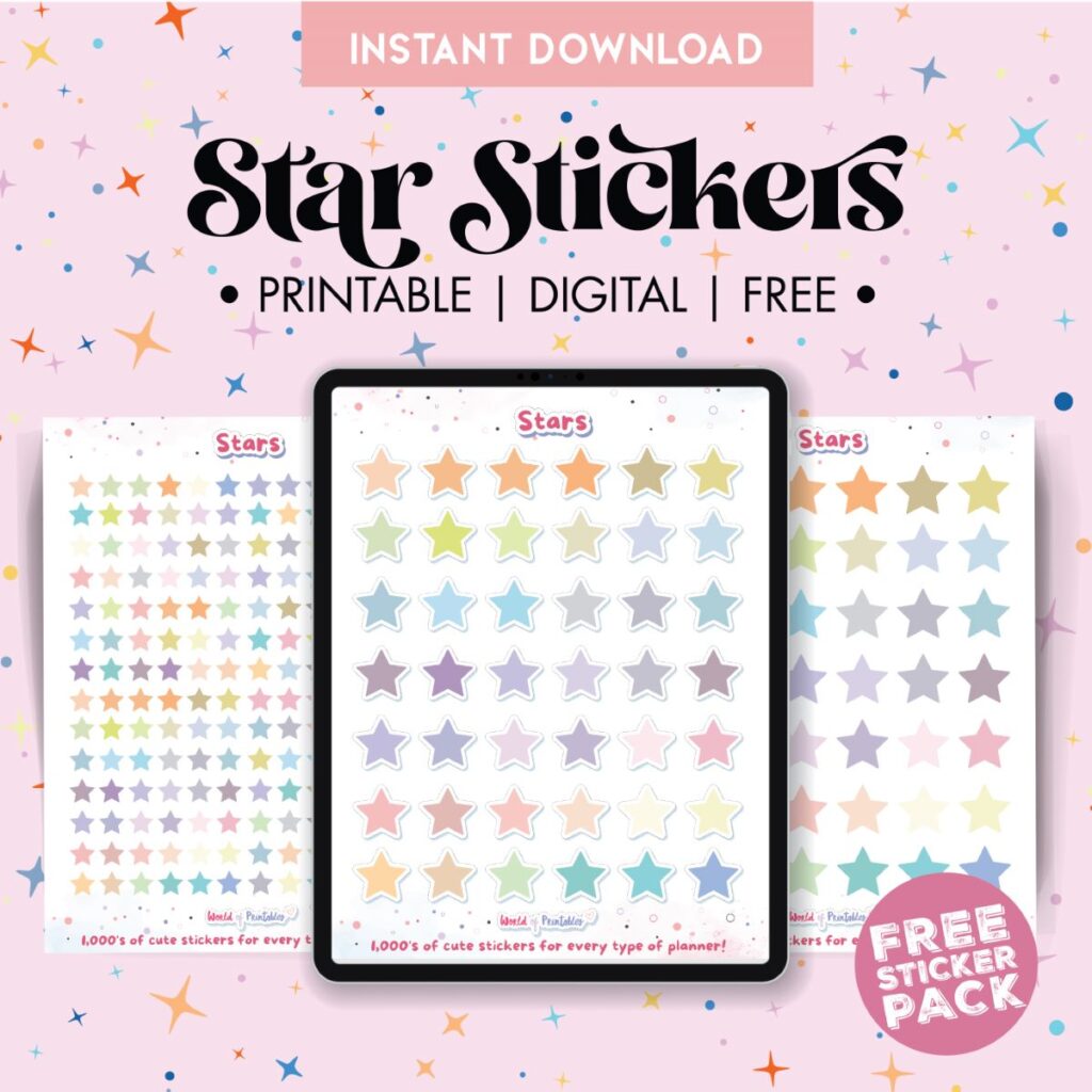 Printable and Digital Star Stickers
