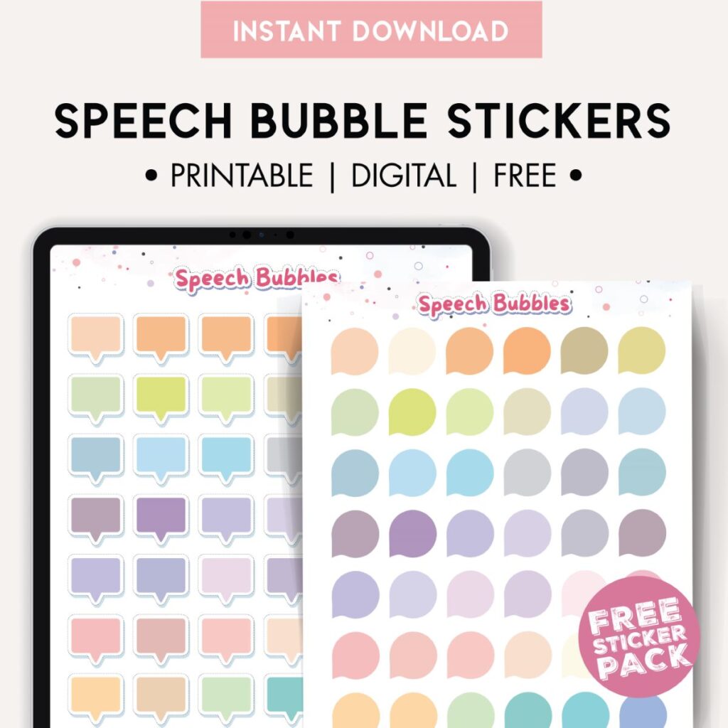 Speech Bubble Stickers  100+ Cute Free Stickers - World of Printables