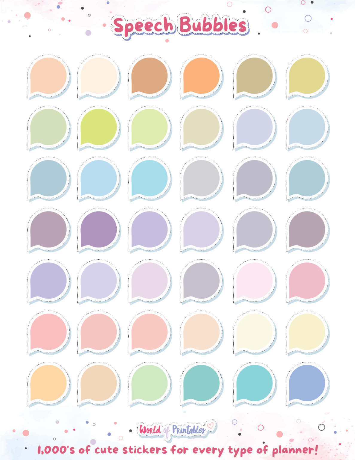 Speech Bubble Stickers 100+ Cute Free Stickers World of Printables