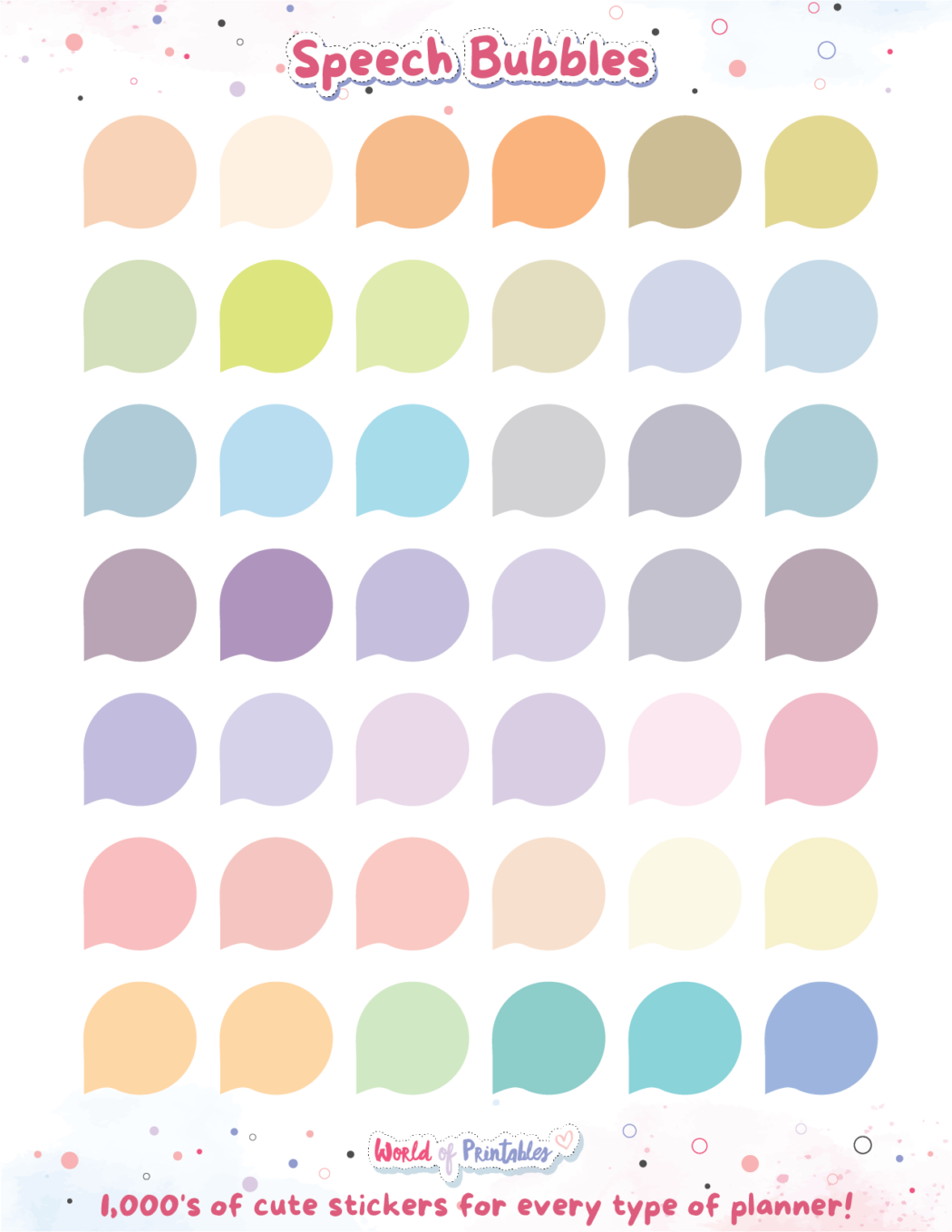 Speech Bubble Stickers 100+ Cute Free Stickers World of Printables