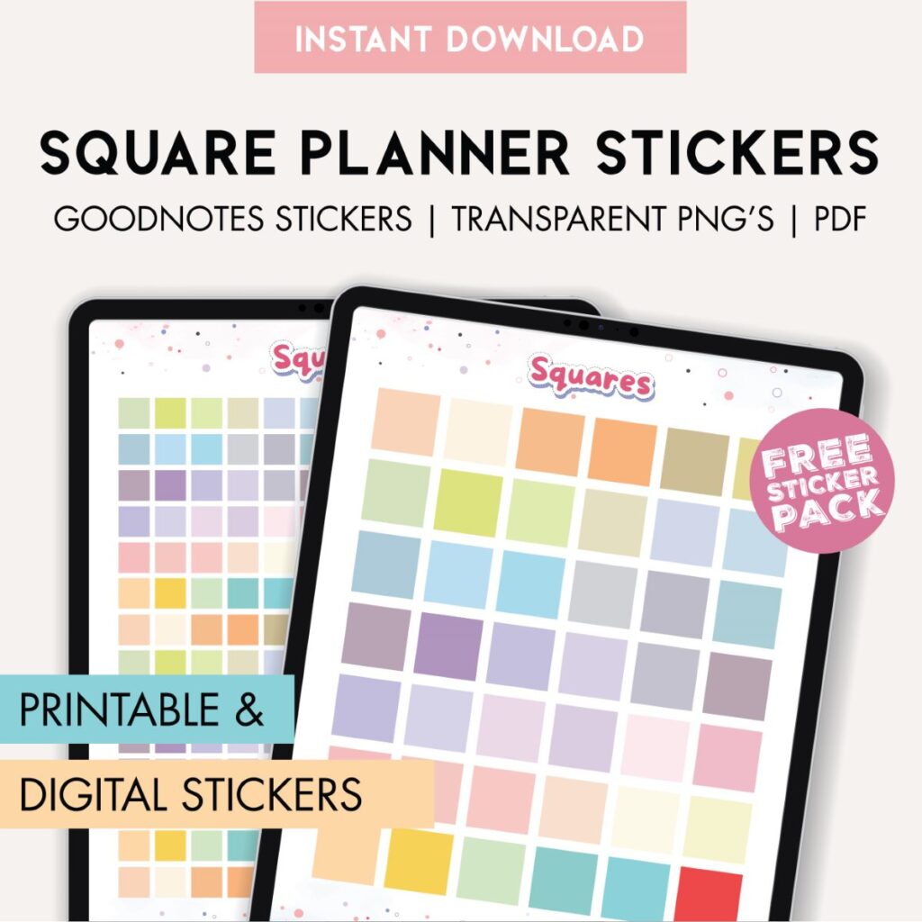 Square Digital Planner Stickers