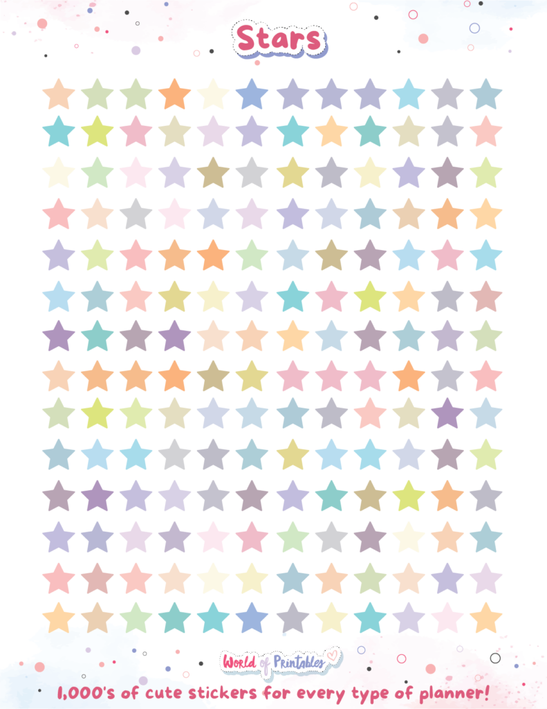Stars Planner Stickers-Transparent PNG 01