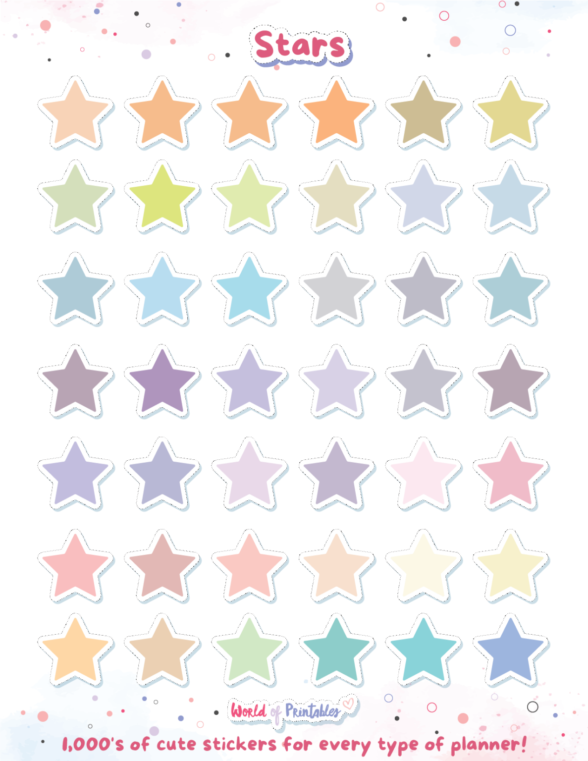 Free Printable Star Stickers - World of Printables