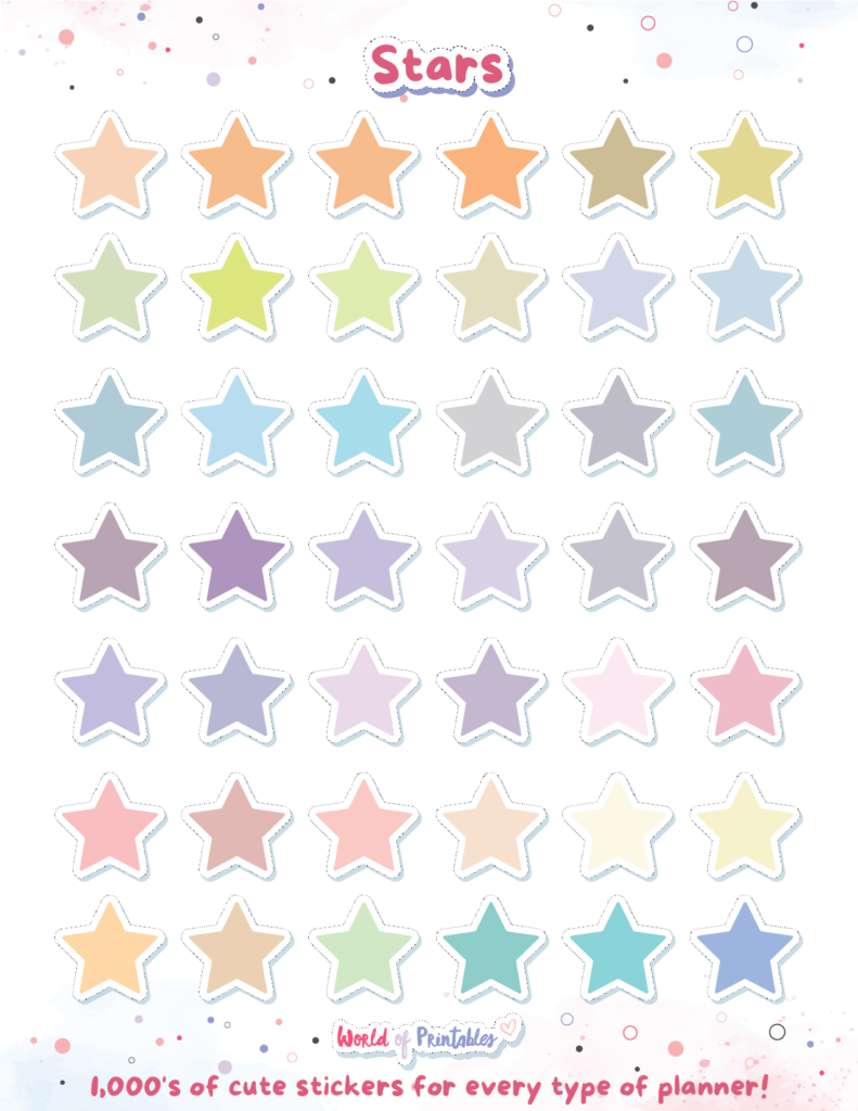 Stars Planner Stickers-Transparent PNG 02