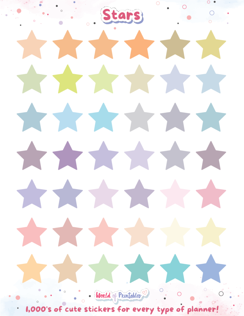 Stars Planner Stickers-Transparent PNG 03