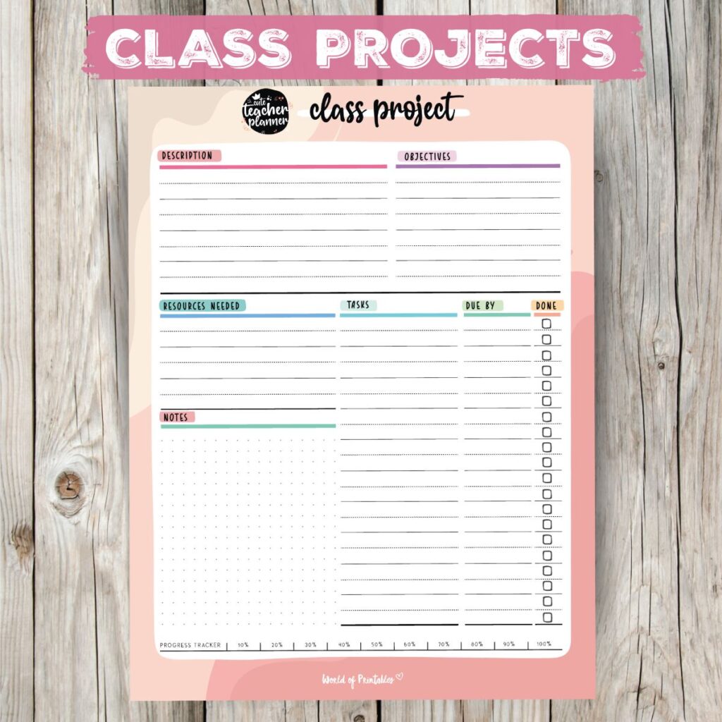 Teacher Planner Class project