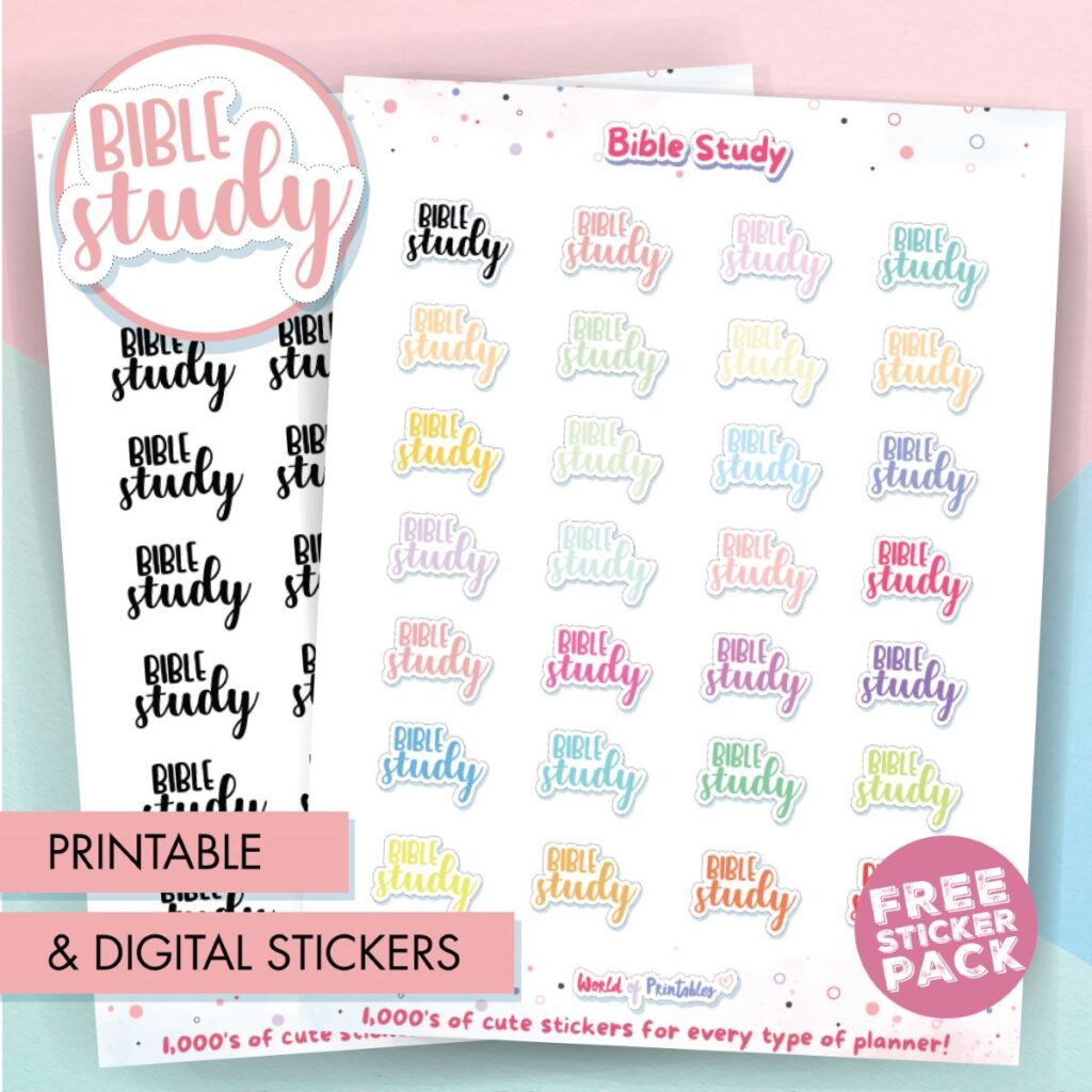 Bible study journaling stickers for planners