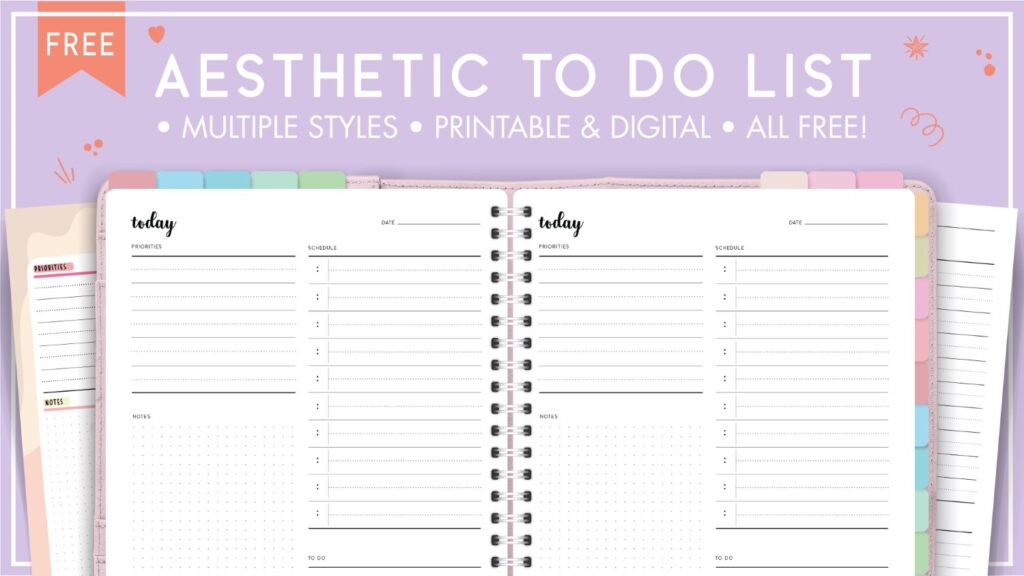 Aesthetic to do list template