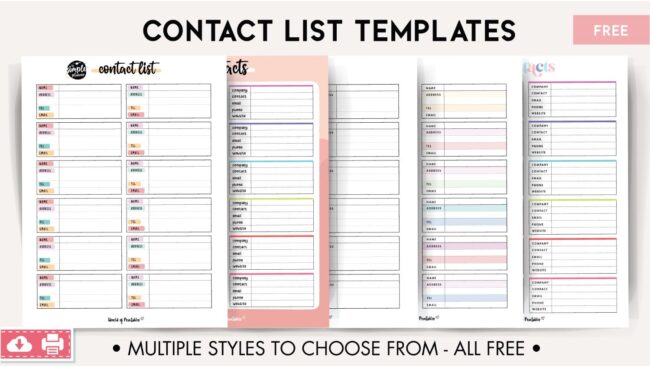 Contact List Templates