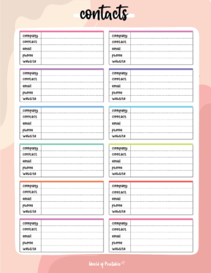 Contact List Templates - 12 Of The Best Styles - World of Printables