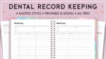 Free Printable Dental Record Keeping Template - World of Printables