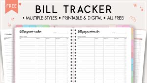 FREE Bill Tracker Printable PDF - World of Printables
