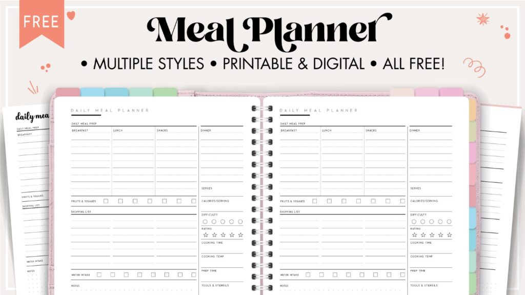 Free meal planner template