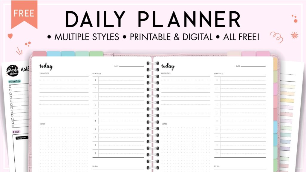 Free printable daily planner