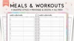 Printable Meals And Workouts Template - World of Printables