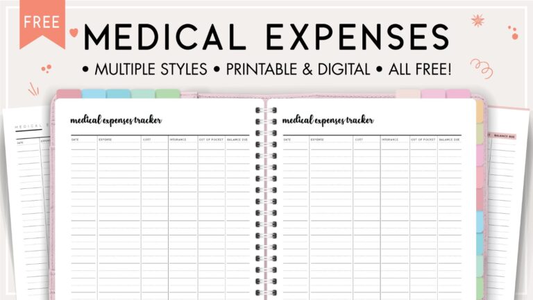 FREE Printable Medical Expenses Tracker - World of Printables