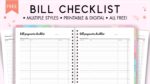 Download Printable Bill Checklist PDF - World of Printables