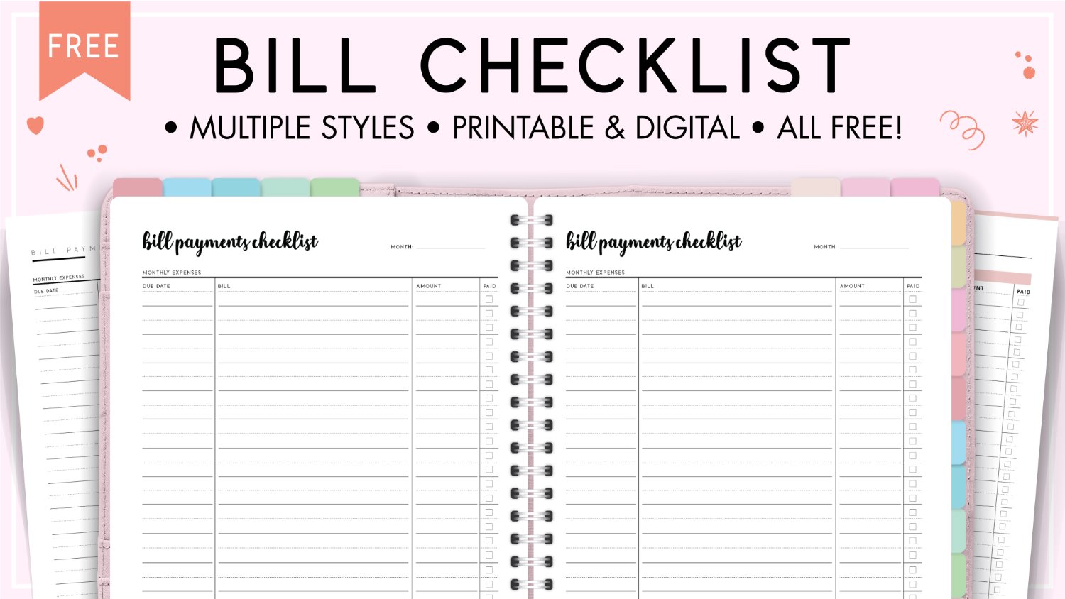 Download Printable Bill Checklist PDF World of Printables Download Printable Bill Checklist PDF World of Printables