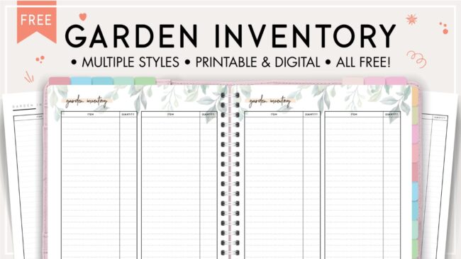 Printable garden inventory template
