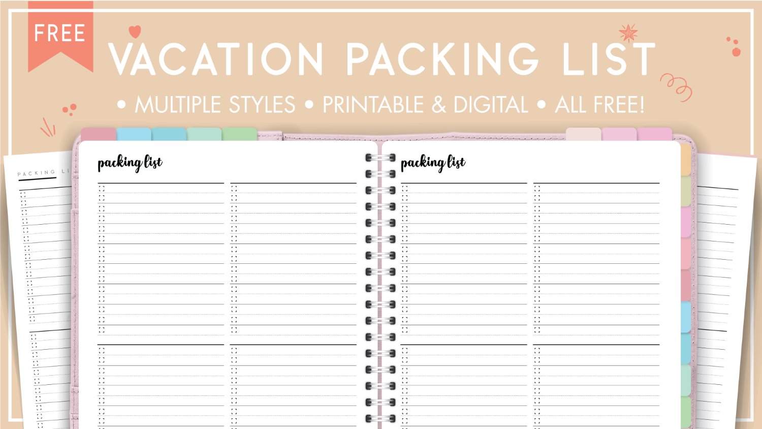 Fill In The Blank Printable Travel Packing List Checkboxes And Ready To 