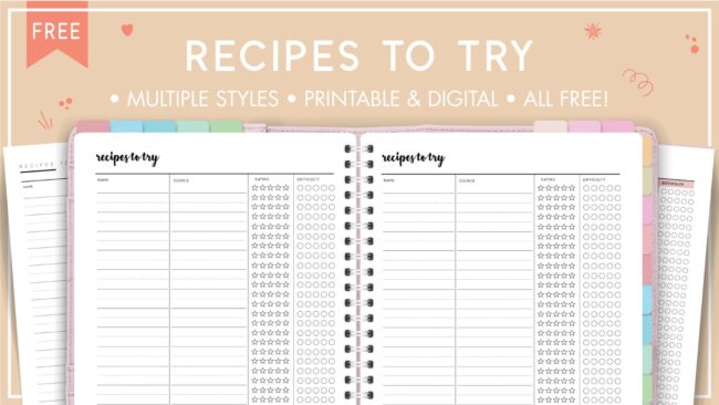 Recipes to try template