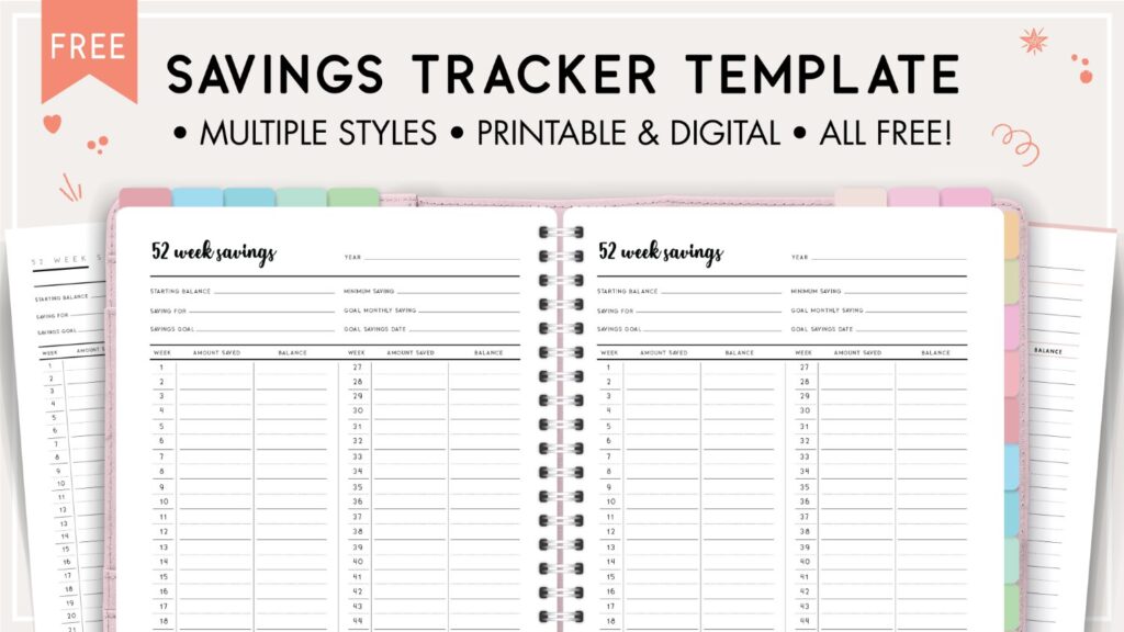 Savings tracker template