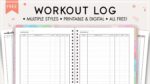 Printable Simple Workout Log Templates - World of Printables