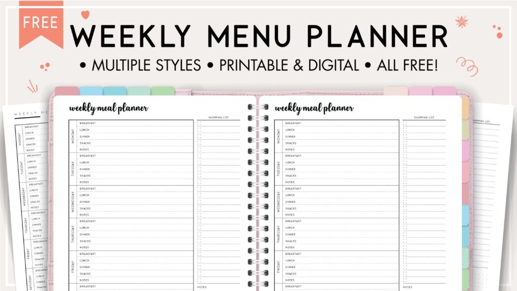 Free Printable Weekly Menu Planner - World of Printables