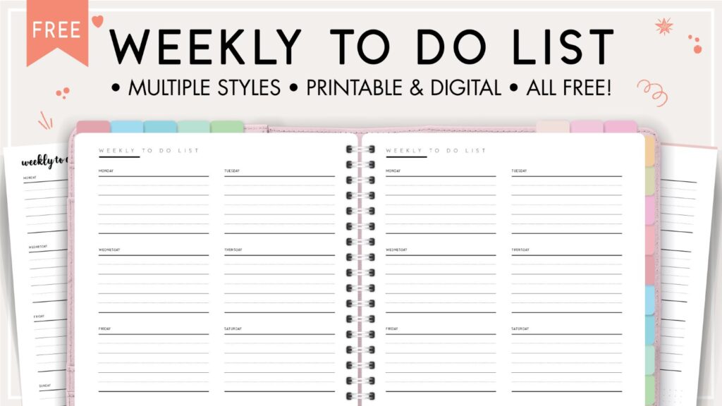 Weekly to do list template