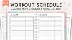 Free Printable Workout Schedule Template - World of Printables