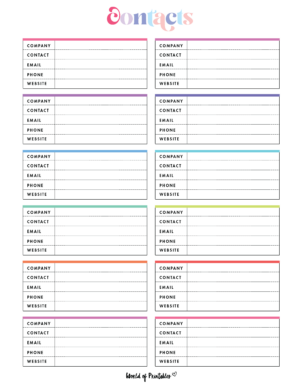 Contact List Templates - 12 Of The Best Styles - World of Printables