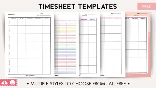 printable time sheets