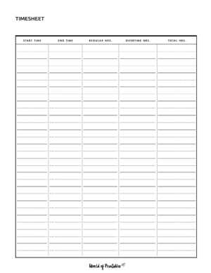 Timesheet Templates - World of Printables