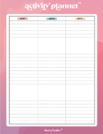 Activity Planner - Plan Things To Do - World of Printables