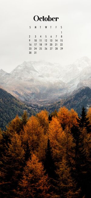 Aesthetic October Calendar Wallpaper