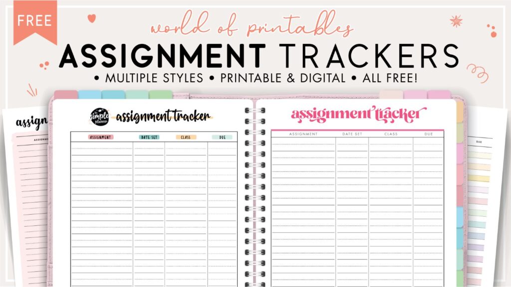 school assignment tracker template