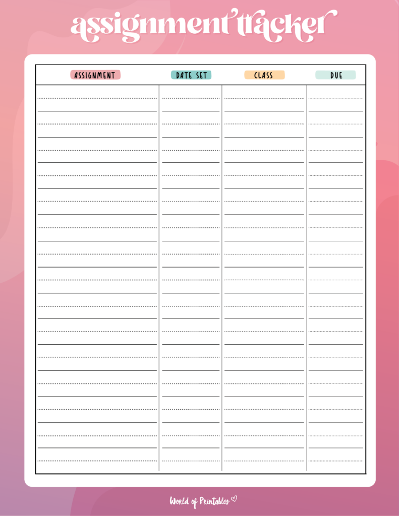 Assignment Tracker