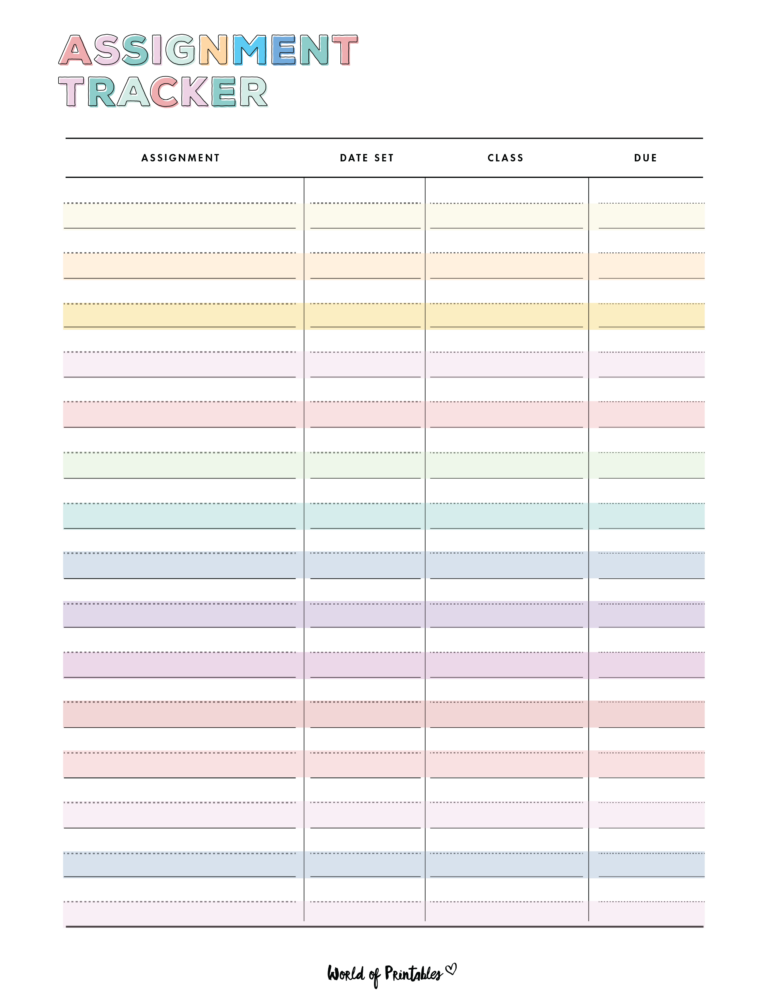 Assignment Tracker - Keep Track Of All Your Assignments