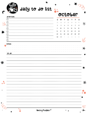 Free Cute October Calendar & Planner Printable Set - World of Printables