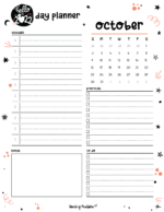 Free Cute October Calendar &amp; Planner Printable Set - World of Printables