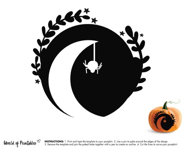 Pumpkin Carving Stencil Template - Esoteric Pumpkin Stencil