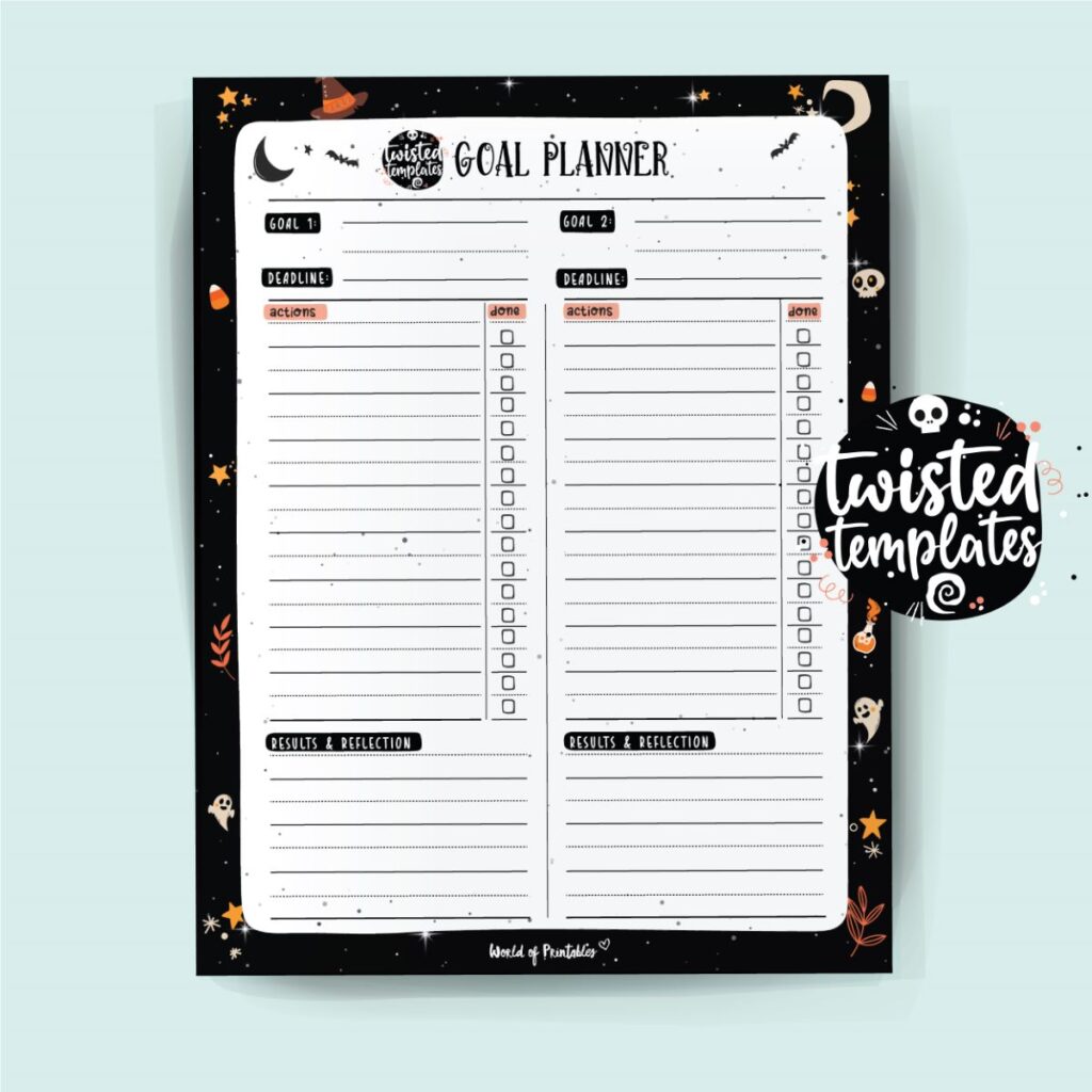Twisted Templates Goal Planner